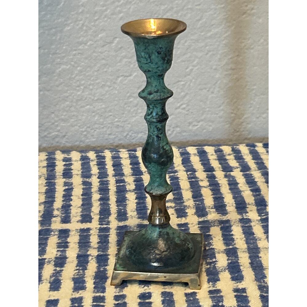 Patina Brass Candlestick